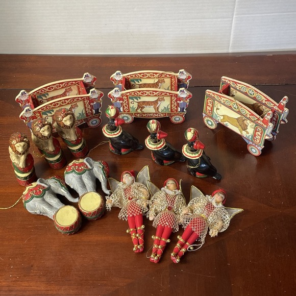 Kurt Adler Other - Kurt Adler Circus Train Seal Lion Acrobat Ornament 1991 Performance 14 Piece Set